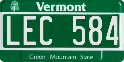 VT license plate LEC584