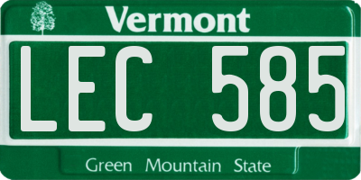 VT license plate LEC585