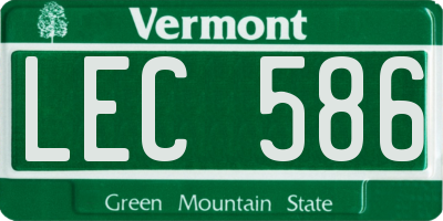 VT license plate LEC586