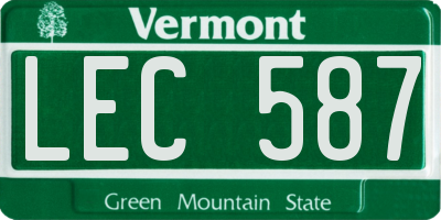 VT license plate LEC587