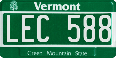 VT license plate LEC588