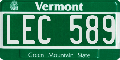 VT license plate LEC589