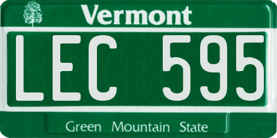 VT license plate LEC595