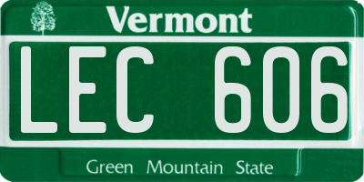 VT license plate LEC606
