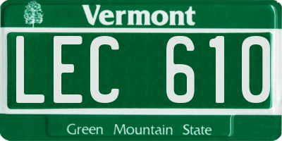 VT license plate LEC610