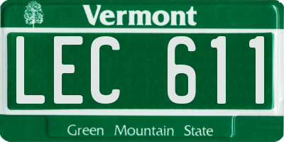 VT license plate LEC611