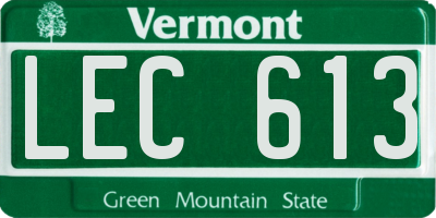VT license plate LEC613