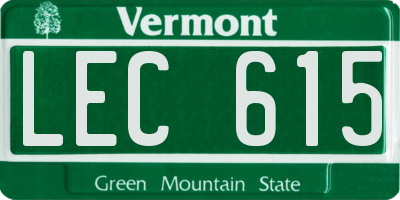 VT license plate LEC615