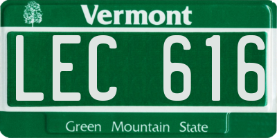 VT license plate LEC616