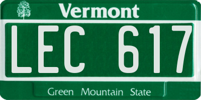 VT license plate LEC617