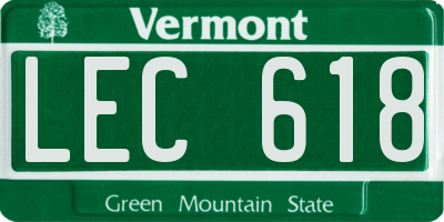 VT license plate LEC618