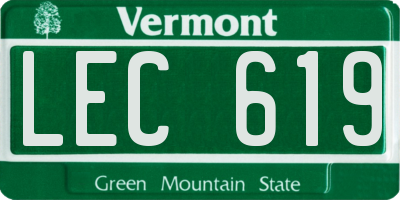 VT license plate LEC619