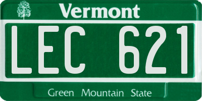 VT license plate LEC621