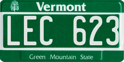 VT license plate LEC623