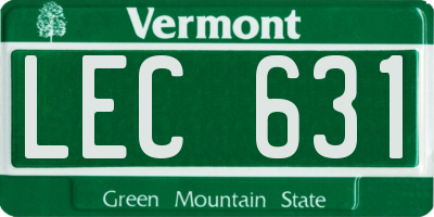 VT license plate LEC631