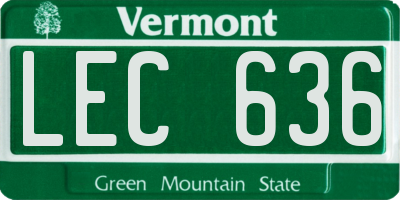 VT license plate LEC636