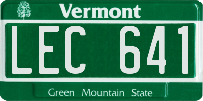 VT license plate LEC641