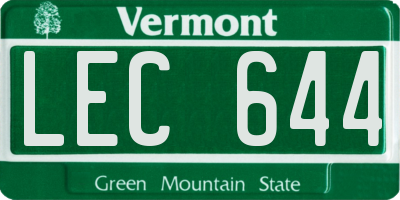 VT license plate LEC644