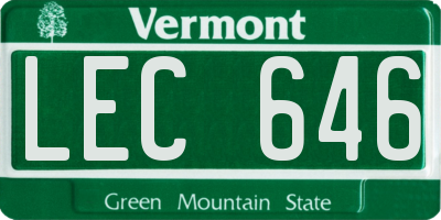 VT license plate LEC646