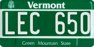VT license plate LEC650