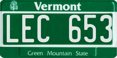 VT license plate LEC653