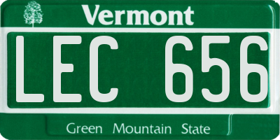 VT license plate LEC656