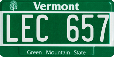 VT license plate LEC657