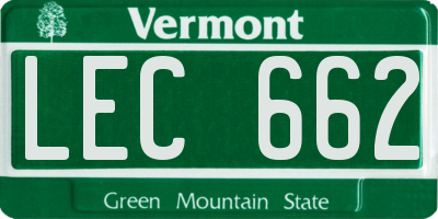 VT license plate LEC662
