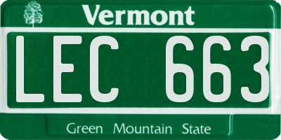 VT license plate LEC663