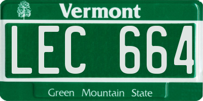 VT license plate LEC664