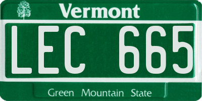 VT license plate LEC665