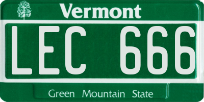 VT license plate LEC666