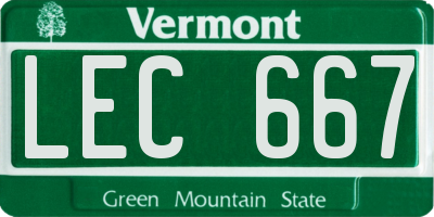 VT license plate LEC667