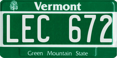 VT license plate LEC672
