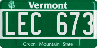 VT license plate LEC673