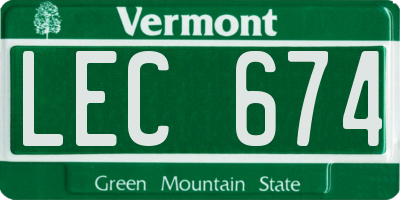 VT license plate LEC674