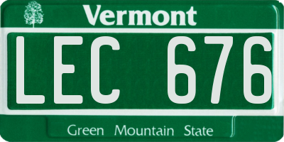 VT license plate LEC676