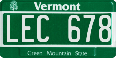 VT license plate LEC678