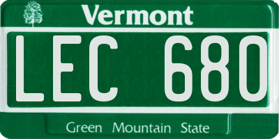 VT license plate LEC680