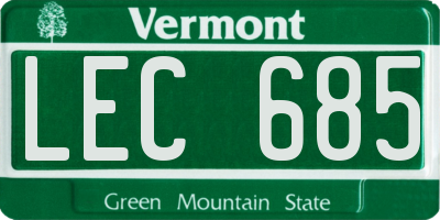 VT license plate LEC685