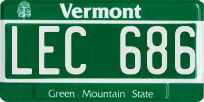 VT license plate LEC686