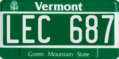 VT license plate LEC687