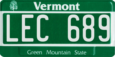 VT license plate LEC689