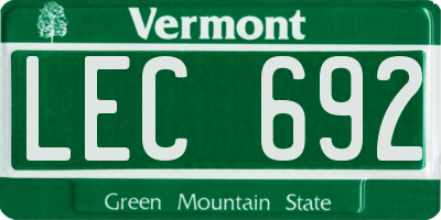 VT license plate LEC692