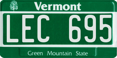 VT license plate LEC695