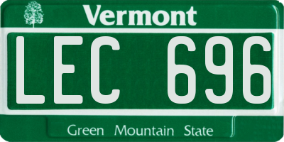 VT license plate LEC696