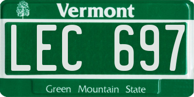 VT license plate LEC697