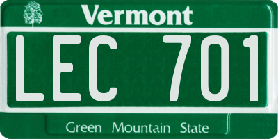 VT license plate LEC701