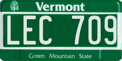 VT license plate LEC709