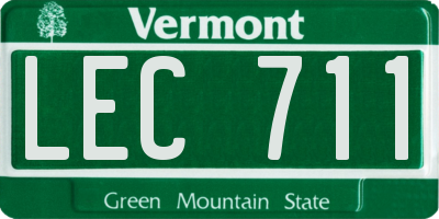 VT license plate LEC711